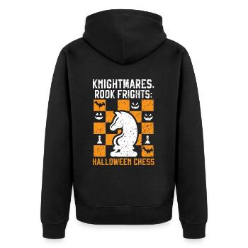 Chess Halloween Trick Or Treat Chess Board Game - Unisex Premium Organic Zip Hoodie - black - Back - Nico (187cm)