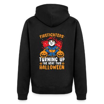 Pompier Halloween Trick Or Treat Fireman - Veste à capuche bio Premium Unisexe - noir - Dos - Nico (187cm)