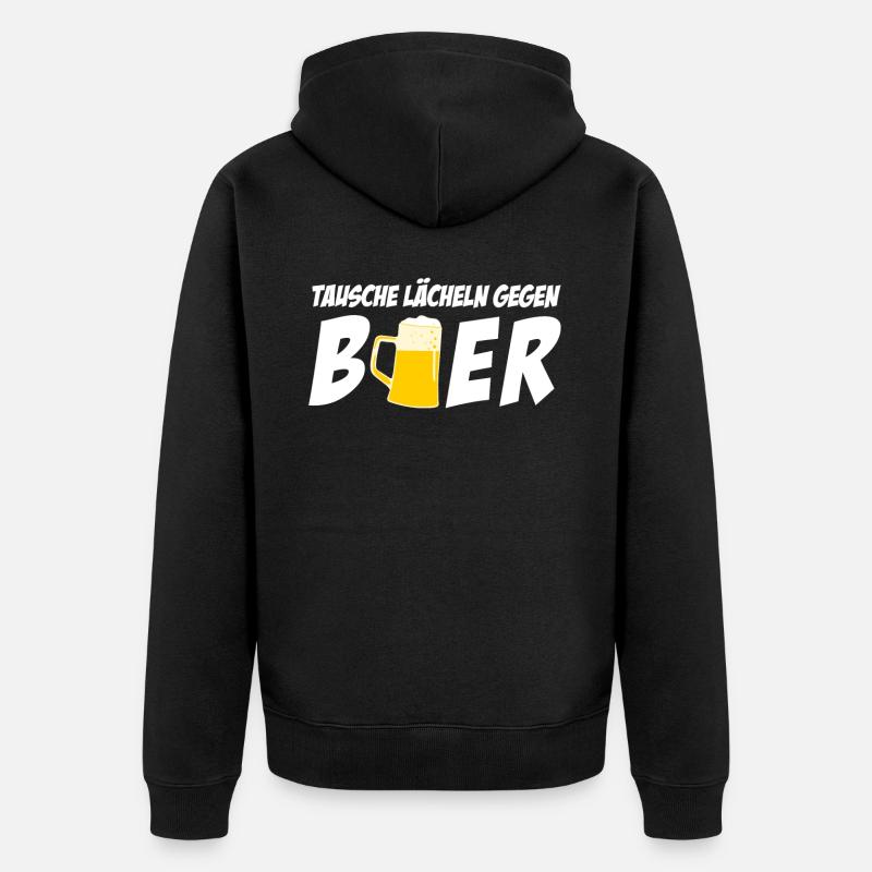 Bier Spruch - Unisex Premium Bio Zip Hoodie - Schwarz