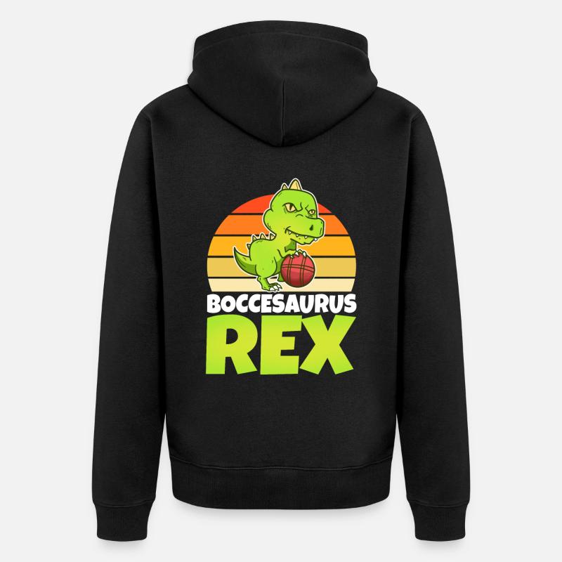Boccesaurus Rex - Unisex Premium Bio Zip Hoodie - Schwarz