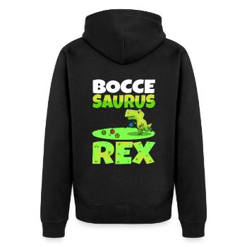 Boccesaurus Rex - Unisex Premium Organic Zip Hoodie - black - Back - Nico (187cm)