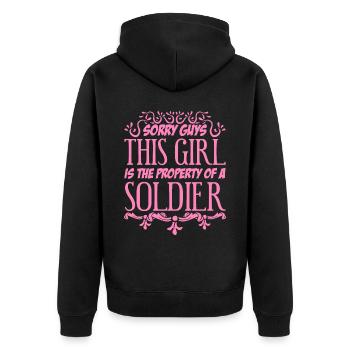 Femme de soldat Femmes de soldats - Veste à capuche bio Premium Unisexe - noir - Dos - Nico (187cm)