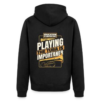 Fanfare procession tuba - Unisex Premium Organic Zip Hoodie - black - Back - Nico (187cm)