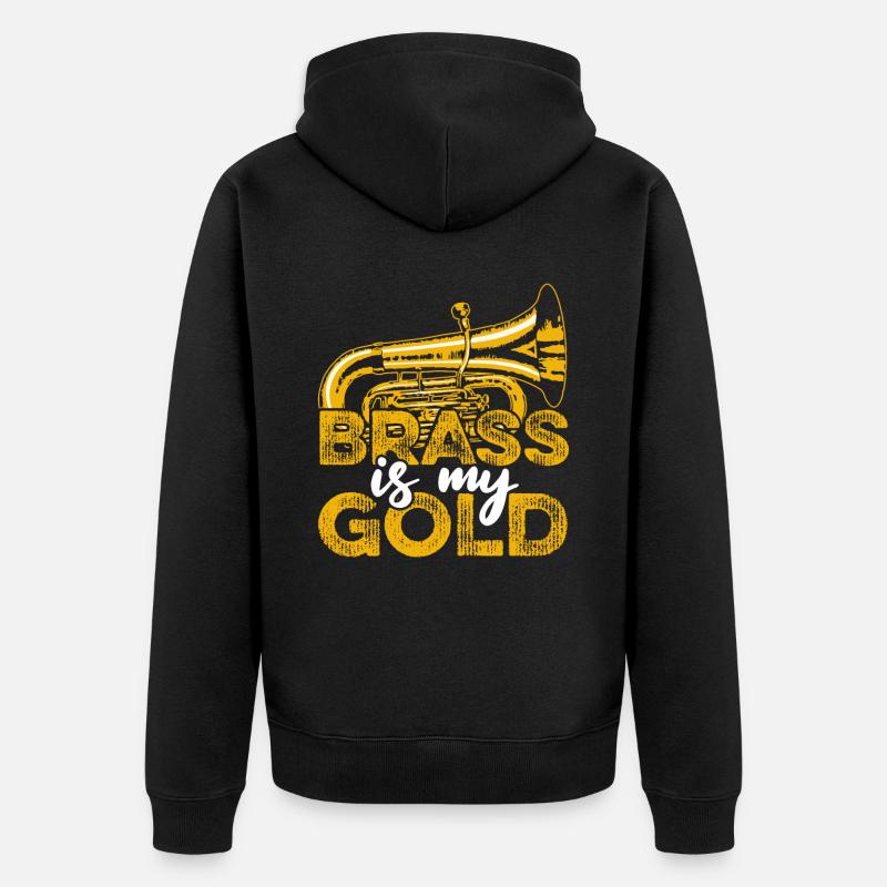 Fanfare Procession Tuba Gold - Veste à capuche bio Premium Unisexe - noir