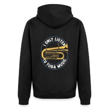 Fanfare procession tuba - Unisex Premium Organic Zip Hoodie - black - Back - Nico (187cm)