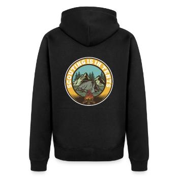 Boy Scout Cool Scouting est dans des tentes - Veste à capuche bio Premium Unisexe - noir - Dos - Nico (187cm)