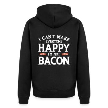 Bacon Gift Bacon Saying Food Bacon - Unisex Premium Organic Zip Hoodie - black - Back - Nico (187cm)