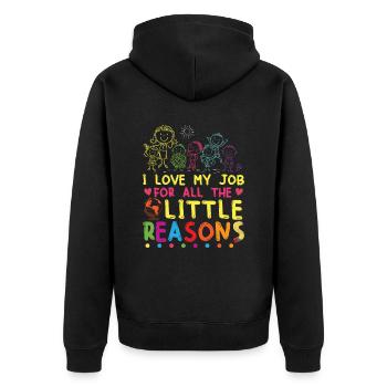 Cute Teaching - Unisex Premium Organic Zip Hoodie - black - Back - Nico (187cm)