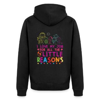 Cute Teaching School Classroom Daycare - Unisex Premium Organic Zip Hoodie - black - Back - Nico (187cm)