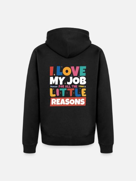 Professeur d’école mignon - Veste à capuche bio Premium Unisexe - noir