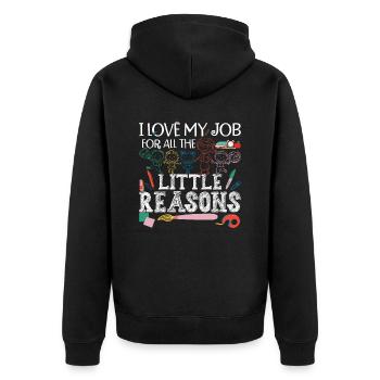Garde d’enfants Enseignante Enseignante en garderie - Veste à capuche bio Premium Unisexe - noir - Dos - Nico (187cm)