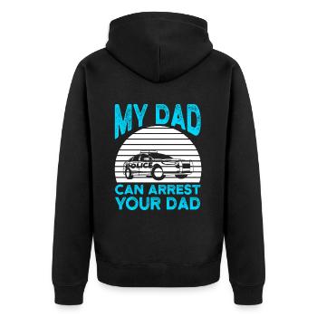 Police Father - Unisex Premium Organic Zip Hoodie - black - Back - Nico (187cm)