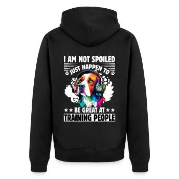 Je ne suis pas gâté juste heureux d’être excellent à - Veste à capuche bio Premium Unisexe - noir - Dos - Nico (187cm)