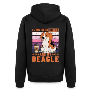 I just need Coffee and my Beagle - Unisex Premium Organic Zip Hoodie - black - Back - Nico (187cm)