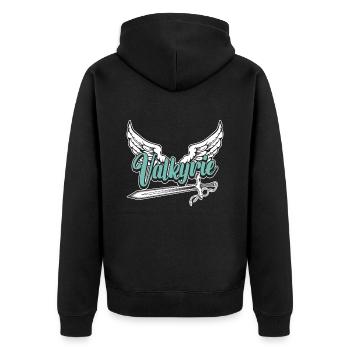 Valkyrie Loves Norse Mythology Nordic Viking Woman - Unisex Premium Bio Zip Hoodie - Schwarz - Hinten - Nico (187cm)