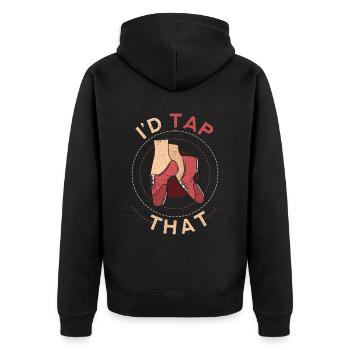 Tap Dancer Tap Dancer I'd Tap That - Unisex Premium Organic Zip Hoodie - black - Back - Nico (187cm)