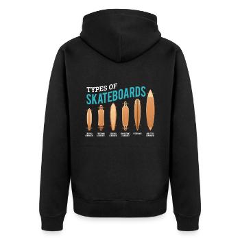 Types Of Skateboard Skater - Unisex Premium Organic Zip Hoodie - black - Back - Nico (187cm)