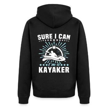 Kayaker Kayak Kayaking - Unisex Premium Bio Zip Hoodie - Schwarz - Hinten - Nico (187cm)