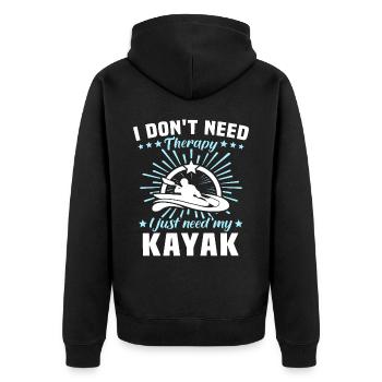 Kayaker Kayak Kayaking - Unisex Premium Bio Zip Hoodie - Schwarz - Hinten - Nico (187cm)