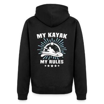 Kayaker Kayak Kayaking - Unisex Premium Organic Zip Hoodie - black - Back - Nico (187cm)