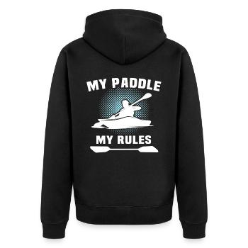 Kayaker Kayak Kayaking - Unisex Premium Organic Zip Hoodie - black - Back - Nico (187cm)