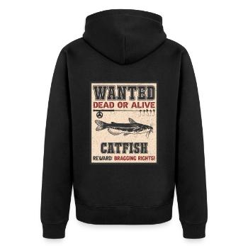 Poisson recherché - pêche au poisson-chat - Veste à capuche bio Premium Unisexe - noir - Dos - Nico (187cm)