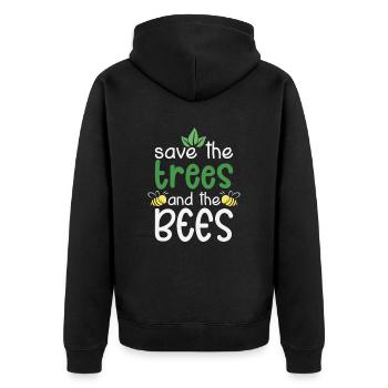 Imker Spruch Bienen Lustige Imkerei Zitat Biene - Unisex Premium Bio Zip Hoodie - Schwarz - Hinten - Nico (187cm)