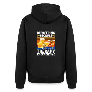Imker Spruch Bienen Lustige Imkerei Zitat Biene - Unisex Premium Bio Zip Hoodie - Schwarz - Hinten - Nico (187cm)
