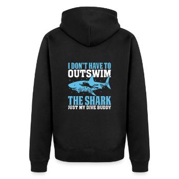 Shark Saying Shark Costume Drôle Shark Lover - Veste à capuche bio Premium Unisexe - noir - Dos - Nico (187cm)
