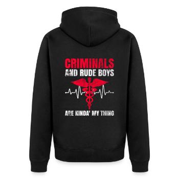 Correctional Rn Design Für Forensische - Veste à capuche bio Premium Unisexe - noir - Dos - Nico (187cm)