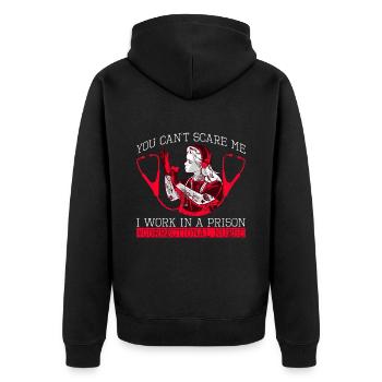 Forensisches Pflegedesign Für - Unisex Premium Organic Zip Hoodie - black - Back - Nico (187cm)