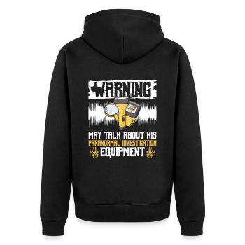 Paranormales Ermittlerdesign Mit Evp-recorder - Unisex Premium Bio Zip Hoodie - Schwarz - Hinten - Nico (187cm)