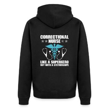 Design Der Justizvollzugsschwester Für Die - Veste à capuche bio Premium Unisexe - noir - Dos - Nico (187cm)
