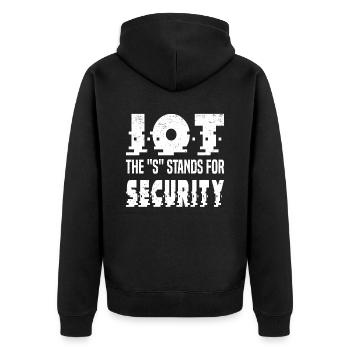 Internet Of Things IOT Programmierer Admin IT - Unisex Premium Bio Zip Hoodie - Schwarz - Hinten - Nico (187cm)