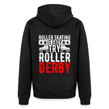 Roller derby - Veste à capuche bio Premium Unisexe - noir - Dos - Nico (187cm)
