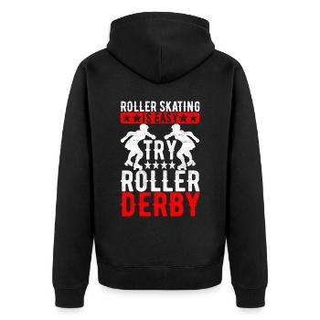Roller derby - Veste à capuche bio Premium Unisexe - noir - Dos - Nico (187cm)