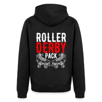 Roller derby - Veste à capuche bio Premium Unisexe - noir - Dos - Nico (187cm)