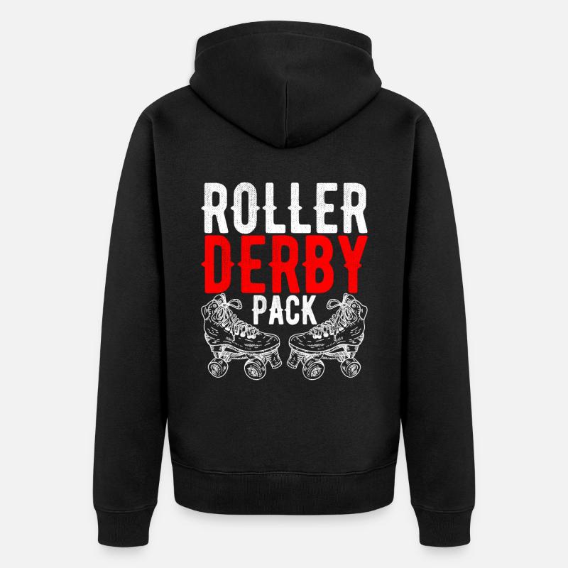 Roller derby - Veste à capuche bio Premium Unisexe - noir