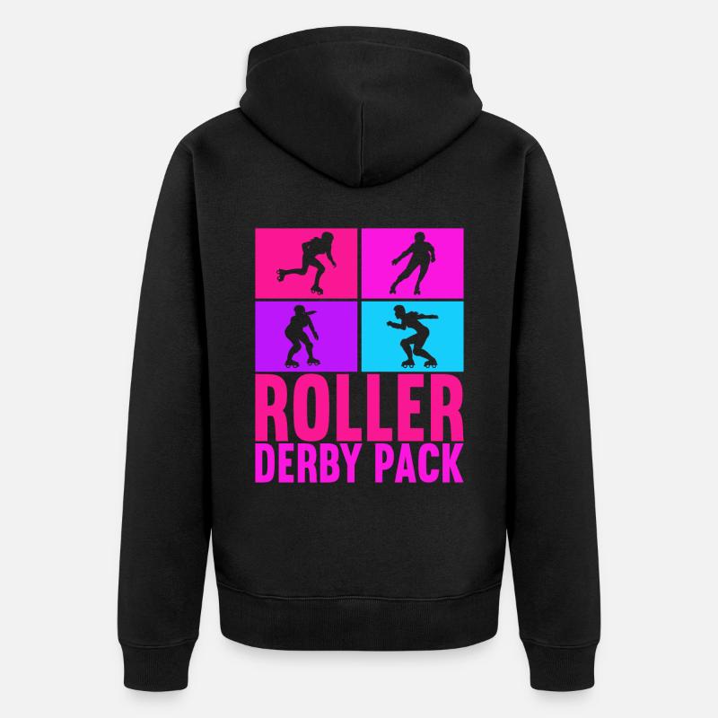 Roller Derby - Unisex Premium Bio Zip Hoodie - Schwarz