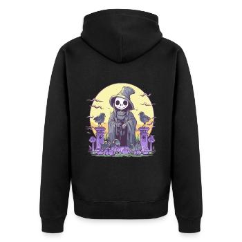 Pastel Goth Cute Death Grim Reaper Skeleton - Veste à capuche bio Premium Unisexe - noir - Dos - Nico (187cm)