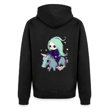 Pastel Goth Kawaii Doux - Veste à capuche bio Premium Unisexe - noir - Dos - Nico (187cm)