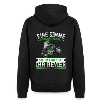 Lustiger Spruch Simsonfahrer S50 S51 Simme Moped - Unisex Premium Bio Zip Hoodie - Schwarz - Hinten - Nico (187cm)