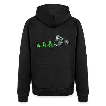 Evolution Simsonfahrer S50 S51 Simme Moped - Unisex Premium Organic Zip Hoodie - black - Back - Nico (187cm)
