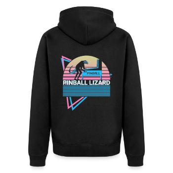 Pinball lézard flipper rétro - Veste à capuche bio Premium Unisexe - noir - Dos - Nico (187cm)