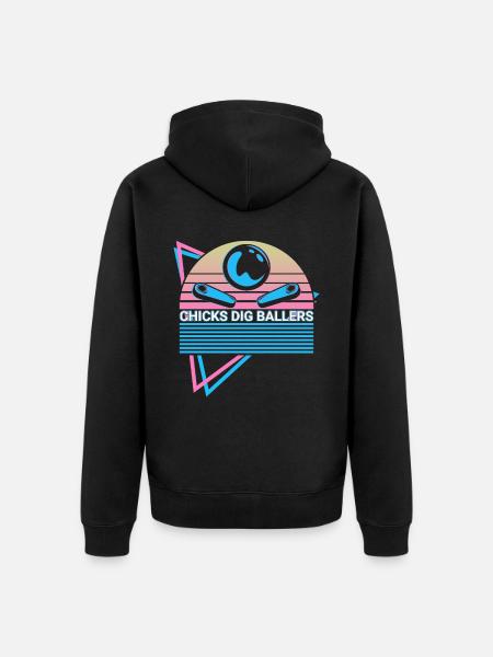 Flipperautomat Retro - Unisex Premium Bio Zip Hoodie - Schwarz