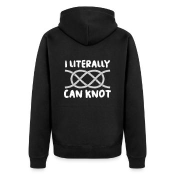 Boy Scout Funny I Literally Can Knot - Unisex Premium Organic Zip Hoodie - black - Back - Nico (187cm)