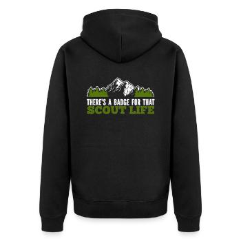 Insigne scout - Veste à capuche bio Premium Unisexe - noir - Dos - Nico (187cm)