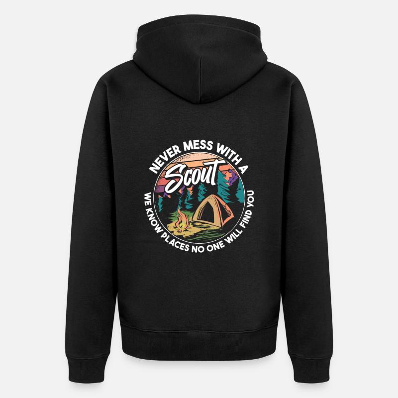 Humour scout - Veste à capuche bio Premium Unisexe - noir