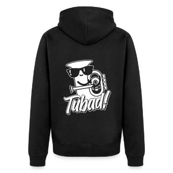 Fanfare procession tuba - Unisex Premium Organic Zip Hoodie - black - Back - Nico (187cm)