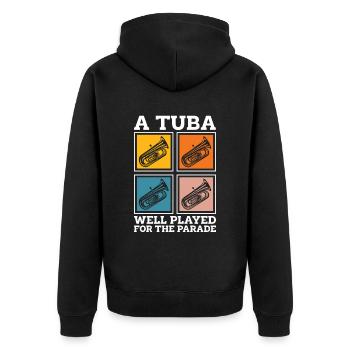 Fanfare procession tuba - Unisex Premium Organic Zip Hoodie - black - Back - Nico (187cm)